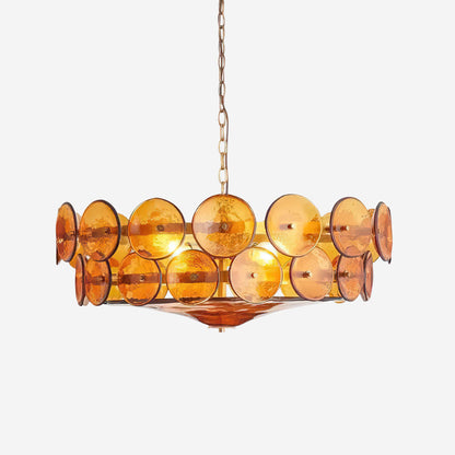 Vintage Golden Glass Pendant Light Fixture - Pexav