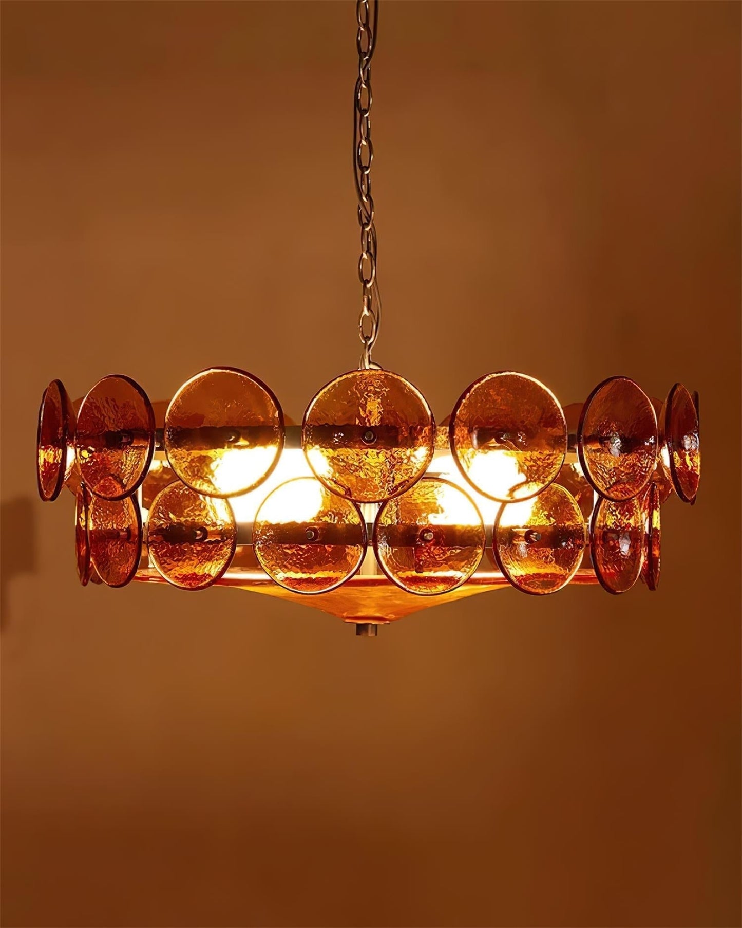 Vintage Golden Glass Pendant Light Fixture