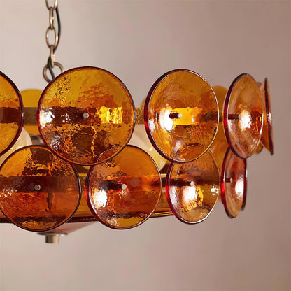 Vintage Golden Glass Pendant Light Fixture