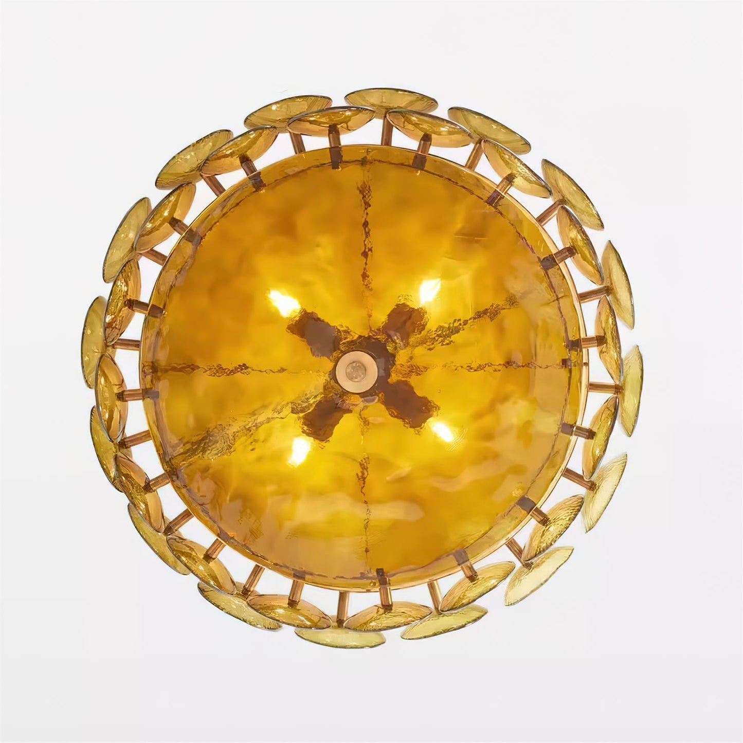 Vintage Golden Glass Pendant Light Fixture