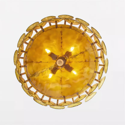 Vintage Golden Glass Pendant Light Fixture