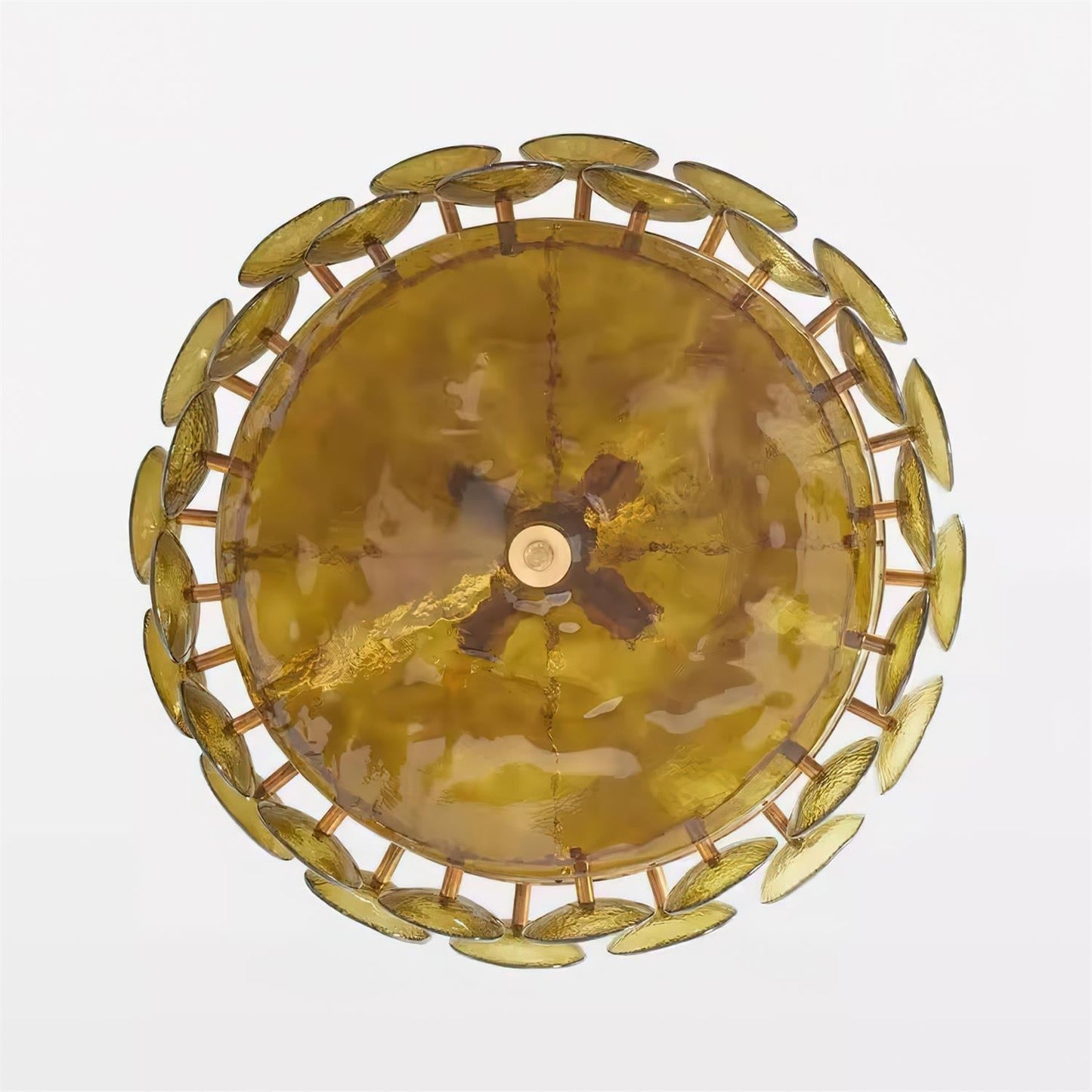 Vintage Golden Glass Pendant Light Fixture