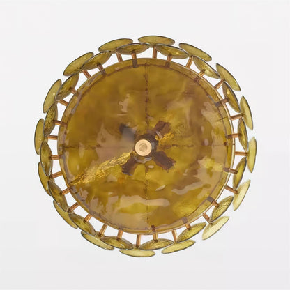 Vintage Golden Glass Pendant Light Fixture