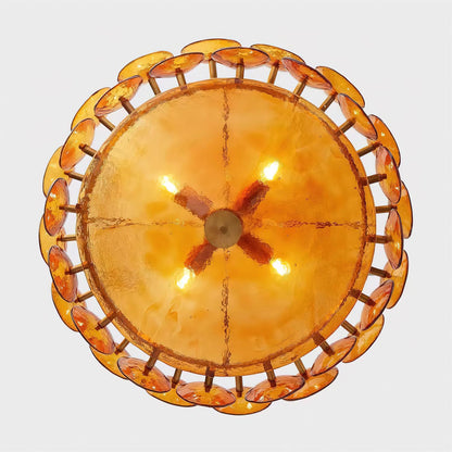 Vintage Golden Glass Pendant Light Fixture