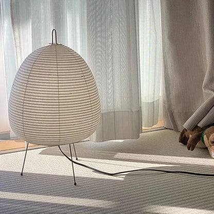 Asian Style Rice Paper Table Light Warm Glow