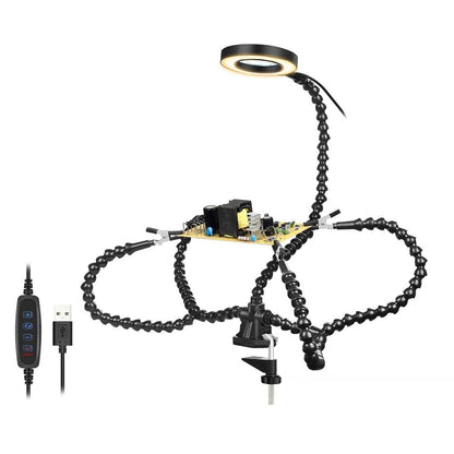 Practical LED Magnifying Lamp with Phone Holders