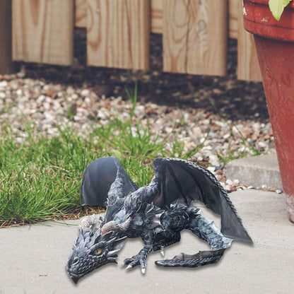 Mystic Dragon Protector Figure: Dark Garden Ornament