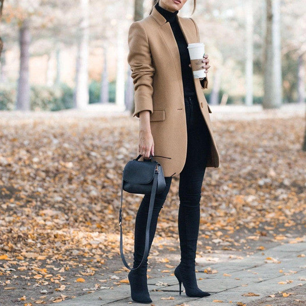 Petite Stand Collar Blazer Jacket
