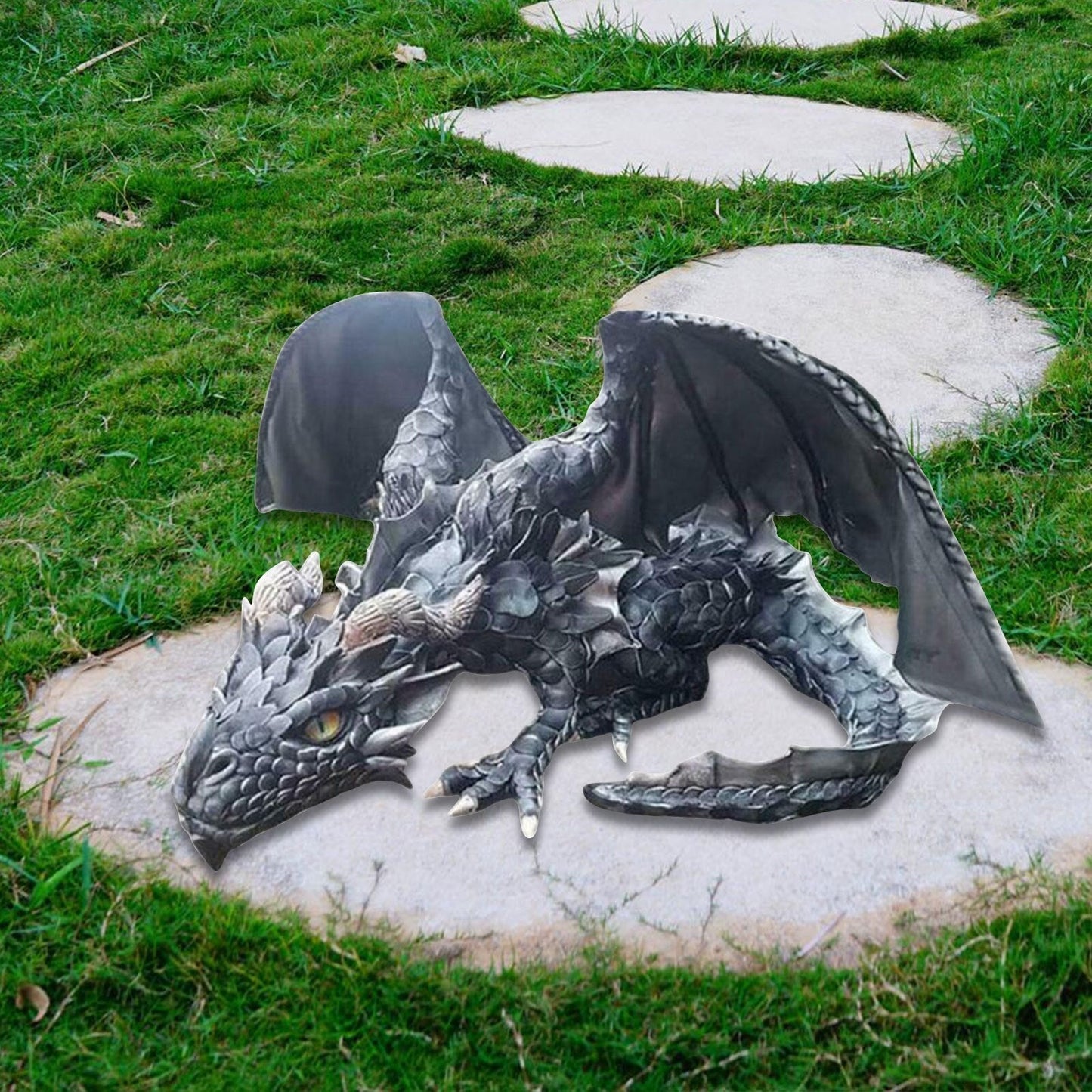 Mystic Dragon Protector Figure: Dark Garden Ornament