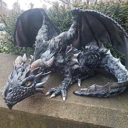 Mystic Dragon Protector Figure: Dark Garden Ornament