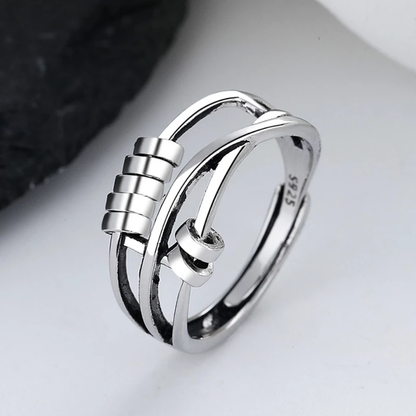 Soothing Silver Fidget Spinner Ring