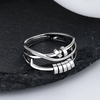 Soothing Silver Fidget Spinner Ring