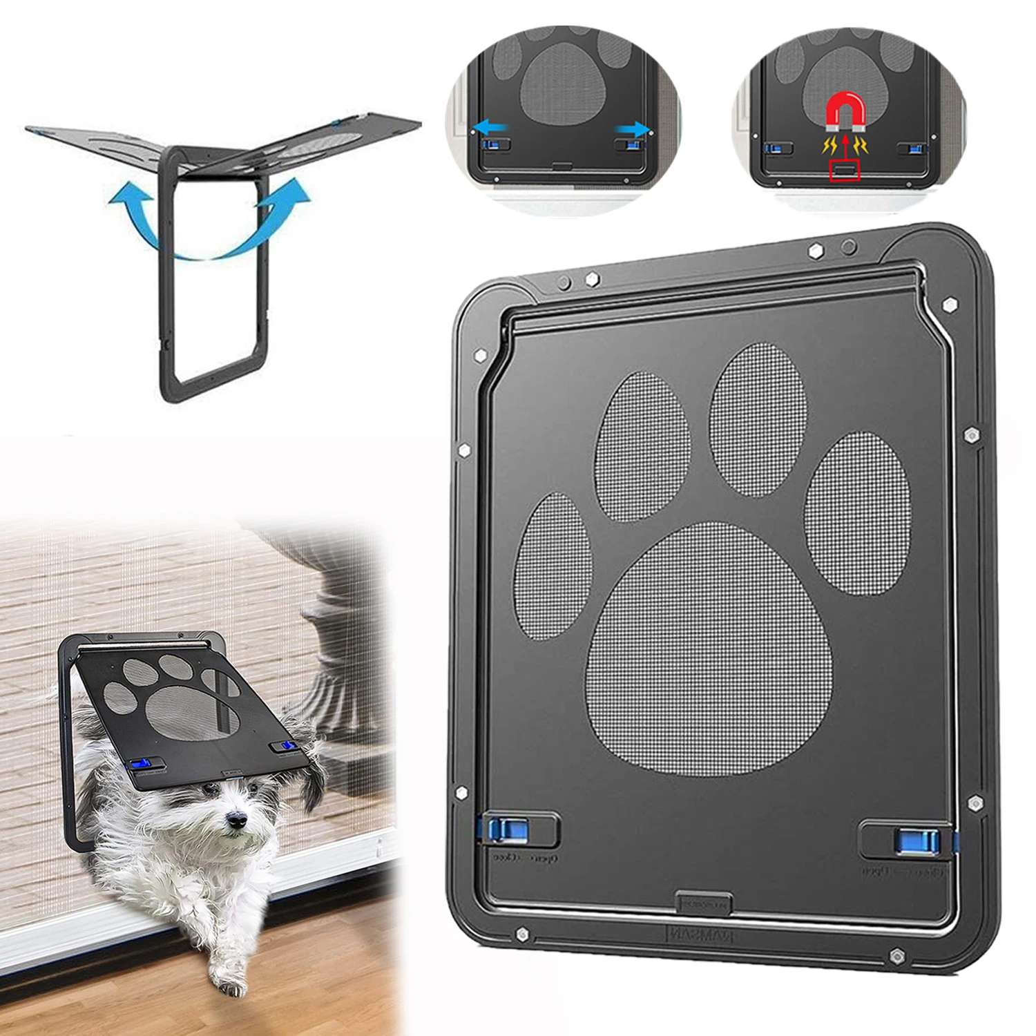 Pet Door with Magnetic Lock and Durable Flap - Pexav
