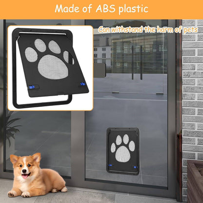 Magnetic Locking Cat and Dog Door with ABS Flap for Cats & Small Dogs, Easy Installation, Scratch Resistant