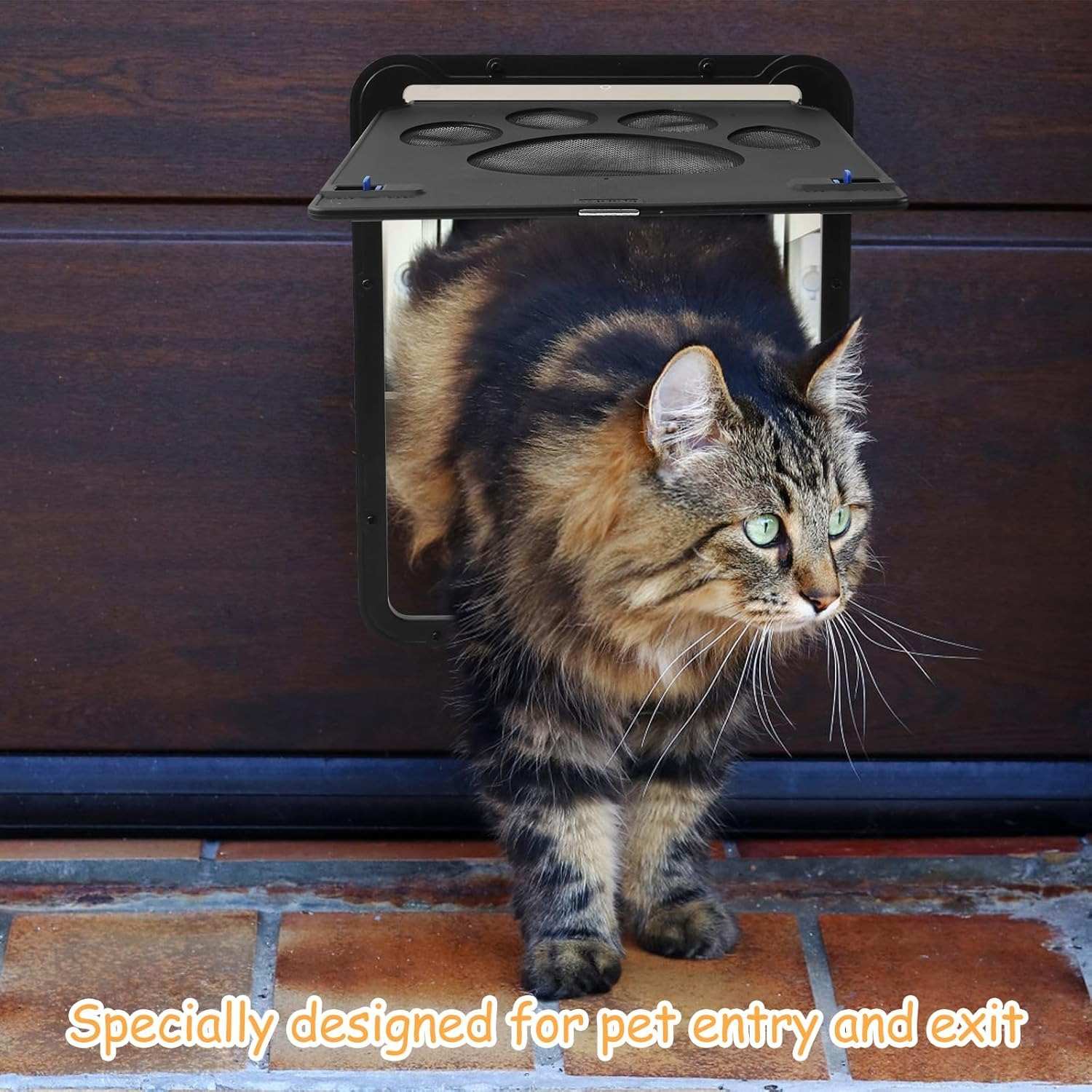 Magnetic Locking Cat and Dog Door with ABS Flap for Cats & Small Dogs, Easy Installation, Scratch Resistant