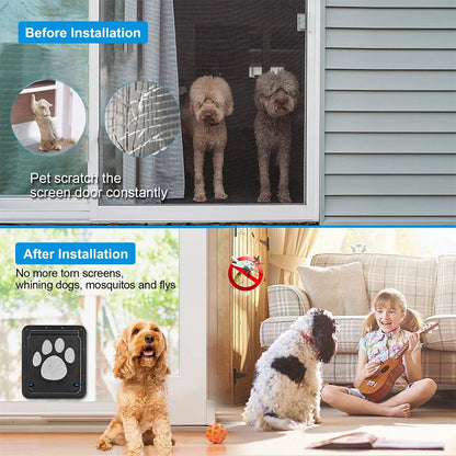 Magnetic Locking Cat and Dog Door with ABS Flap for Cats & Small Dogs, Easy Installation, Scratch Resistant