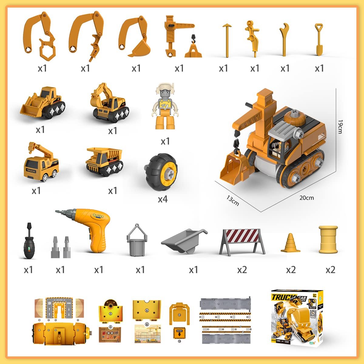 Master Builder Engineer Toy Set – Build Your Own Work Vehicle