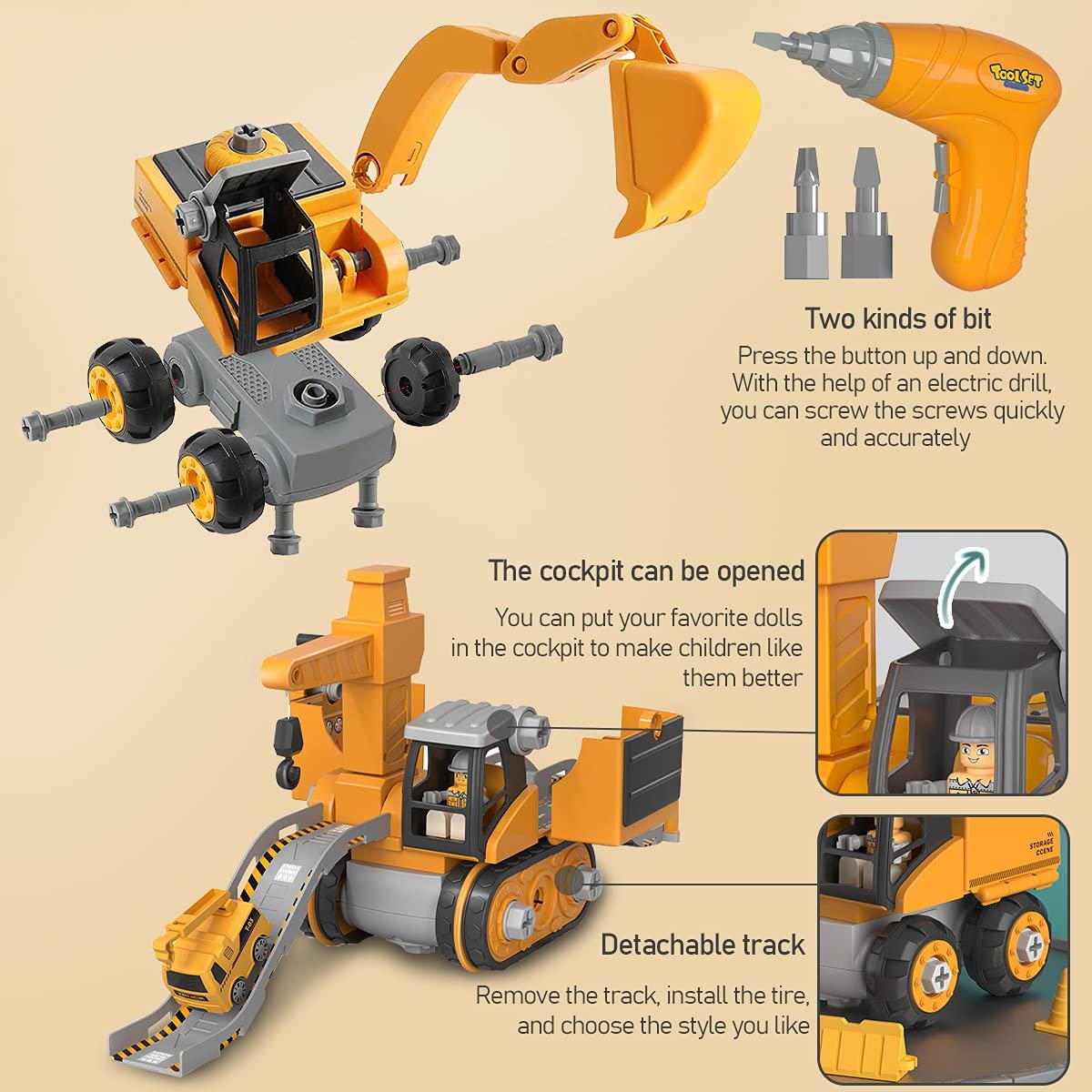 Master Builder Engineer Toy Set – Build Your Own Work Vehicle