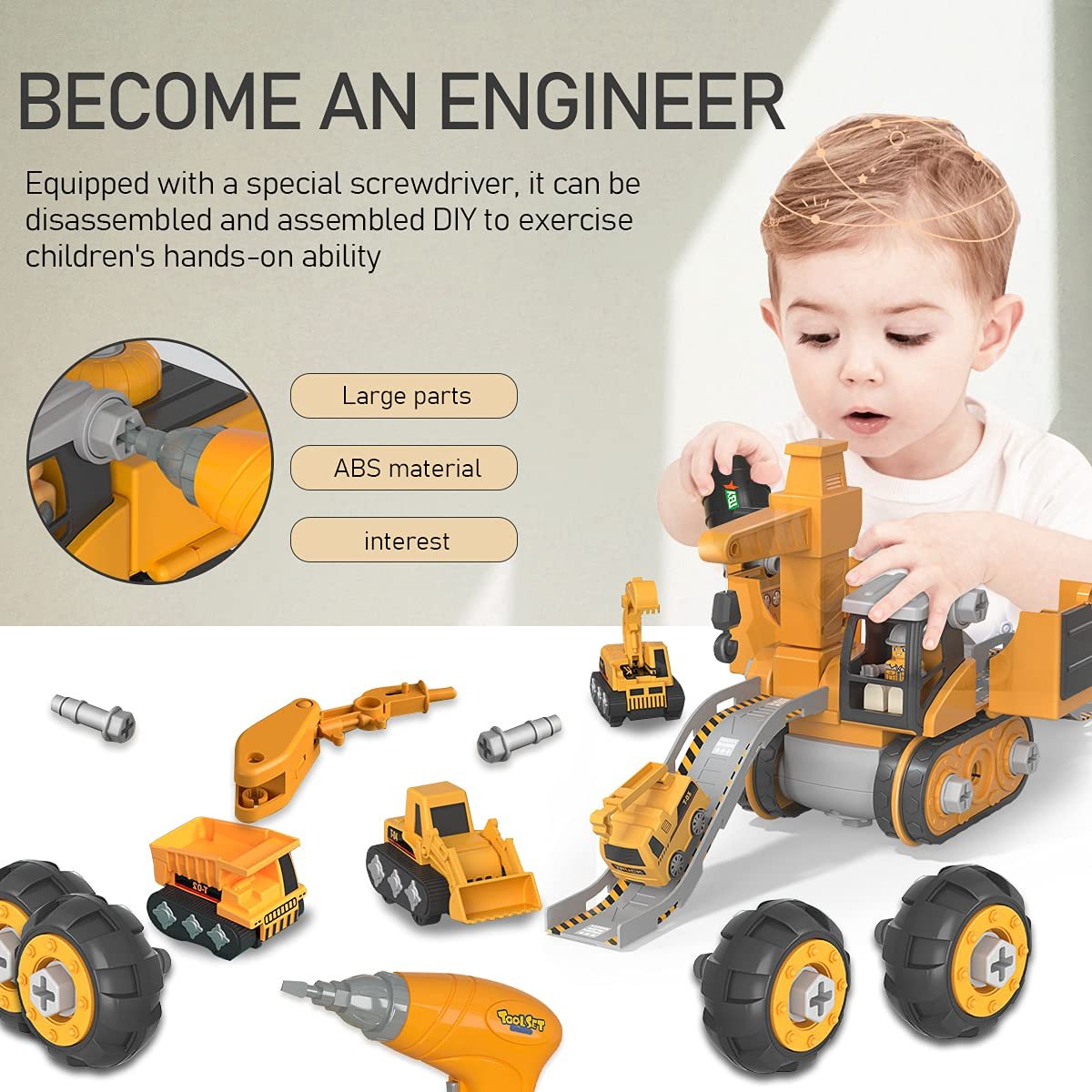 Master Builder Engineer Toy Set – Build Your Own Work Vehicle