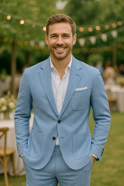Cool Men's Linen Slim Fit Summer Suit Set