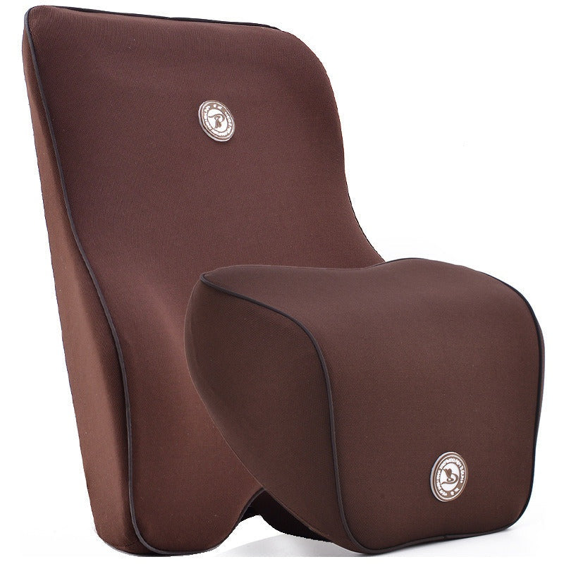 Memory Foam Car Seat Lumbar and Neck Pillow Set