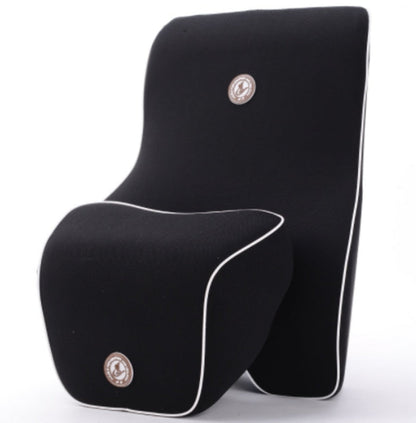 Memory Foam Car Seat Lumbar and Neck Pillow Set