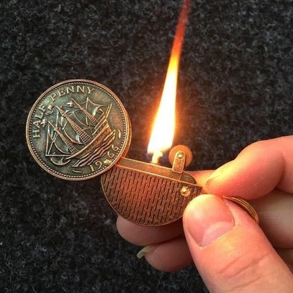 Silver Gas Lighter with Glossy Finish - Pexav