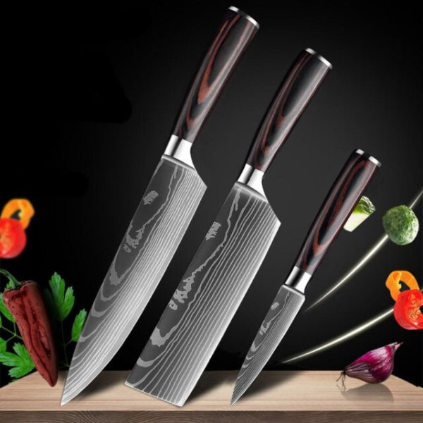 Premium Damascus Steel Kitchen Knives | Comfort Grip Wooden Handles