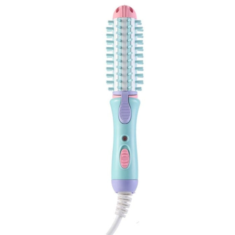 Compact Curling Iron Styler, Small Hair Straightening Brush, Portable Ceramic Hair Curler