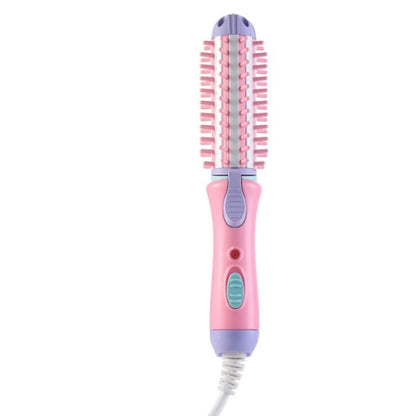 Compact Curling Iron Styler, Small Hair Straightening Brush, Portable Ceramic Hair Curler