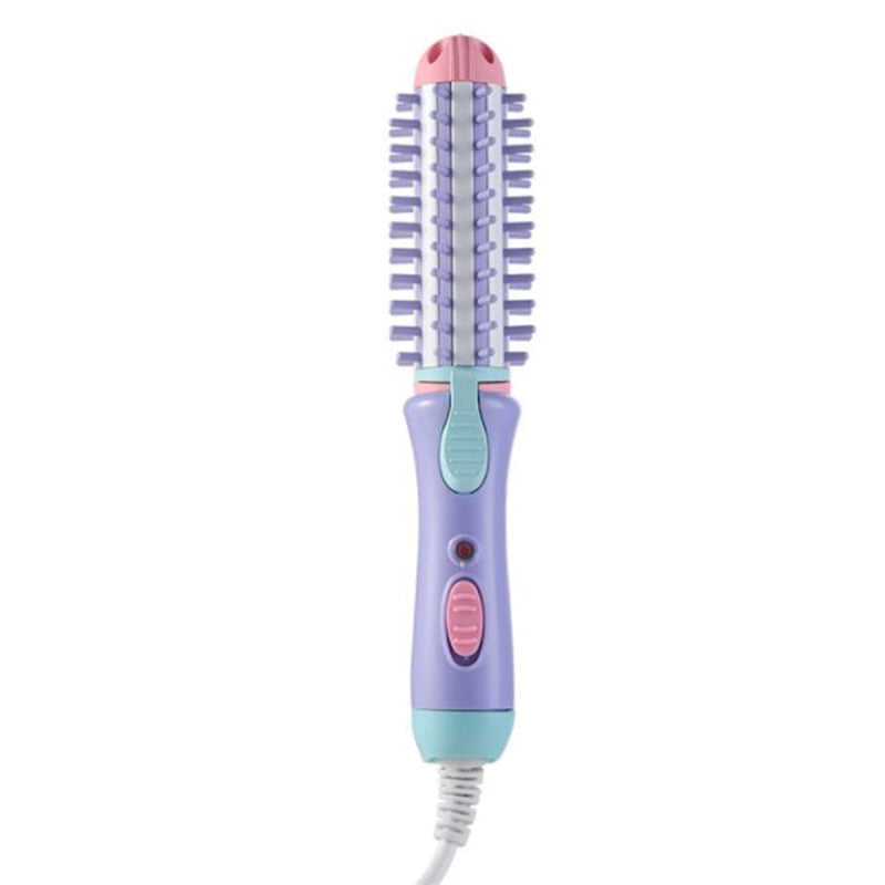 Compact Curling Iron Styler, Small Hair Straightening Brush, Portable Ceramic Hair Curler