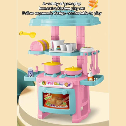 Mini Kitchen Toy with 48 Accessories, Safe ABS Plastic, Realistic Cooking Playset, Perfect Gift for Boys and Girls Ages 3+