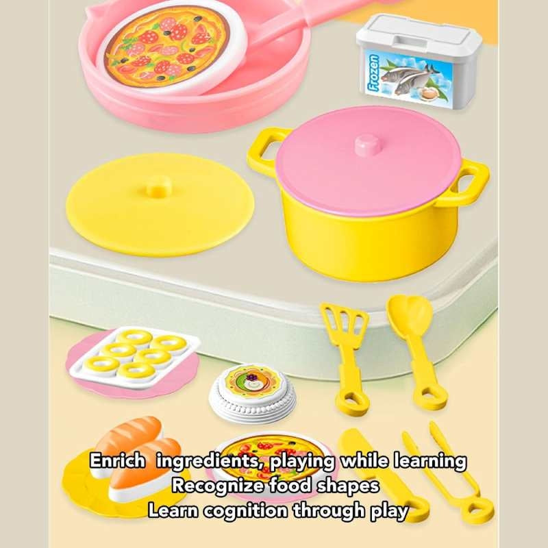 Mini Kitchen Toy with 48 Accessories, Safe ABS Plastic, Realistic Cooking Playset, Perfect Gift for Boys and Girls Ages 3+