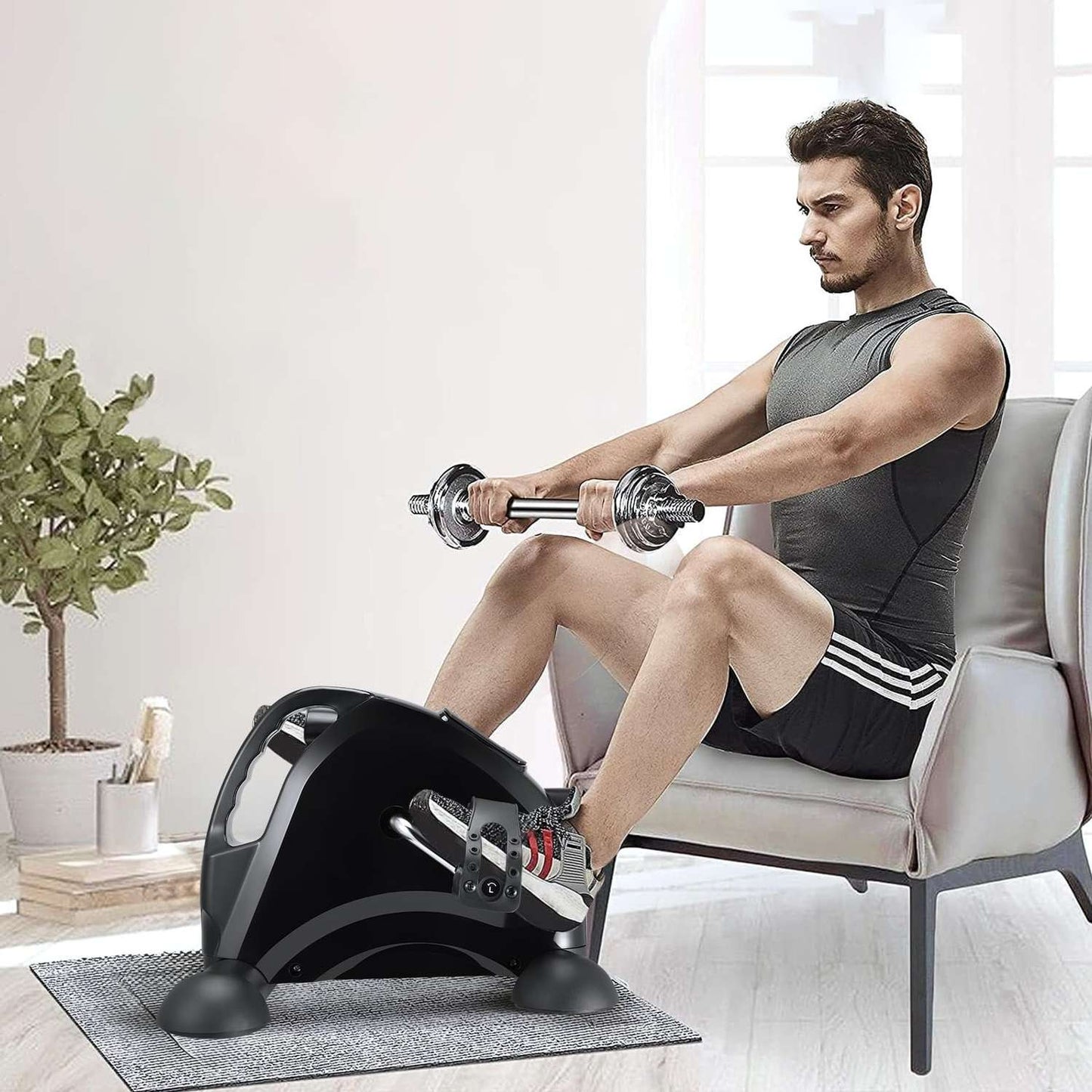 Mini Under-Desk Pedal Exerciser – Quiet Indoor Cycle Machine for Arms and Legs Workout, Perfect for Home Fitness and Office Use