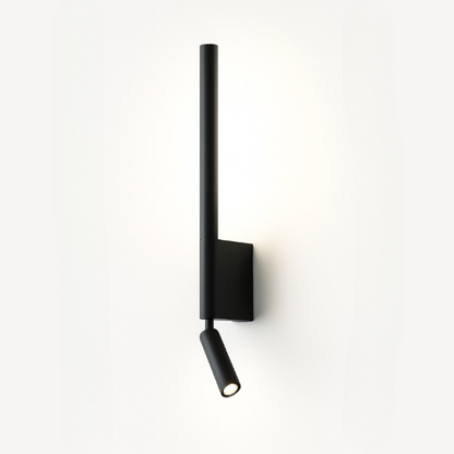 Modern black wall-mounted light fixture on a white background