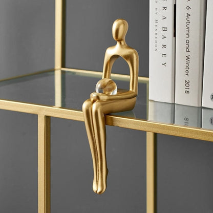 Simple Elegant Bookend Sculpture – Modern Resin Home Decor - Pexav