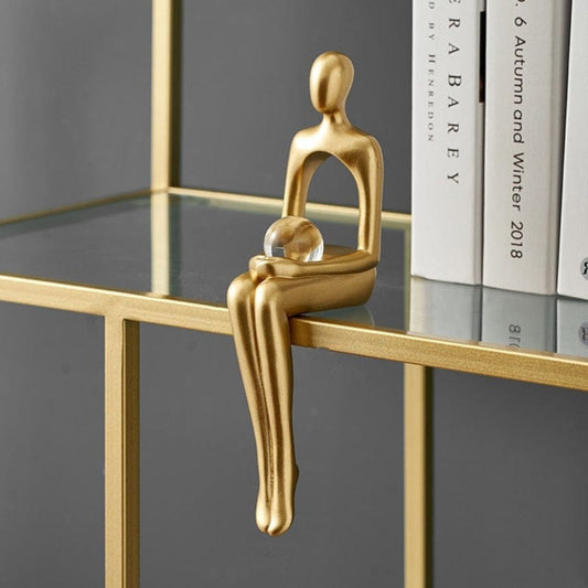Simple Elegant Bookend Sculpture – Modern Resin Home Decor - Pexav