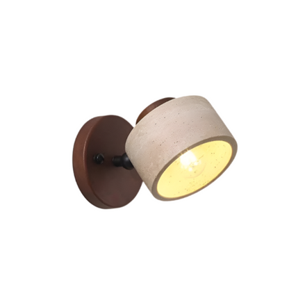 Minimalist LED Wall Sconce with Natural Travertine and Wood – Modern Wall Light for Ambient Illumination 6