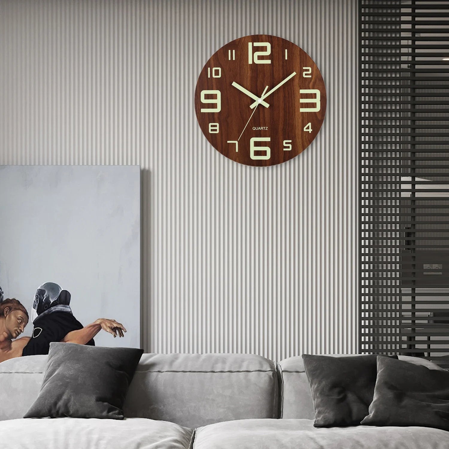 Simple LED Wall Clock with Warm Light - Pexav