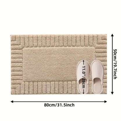 Simple Stripe Bathroom Mat – Plush, Anti-Slip & Fast-Dry