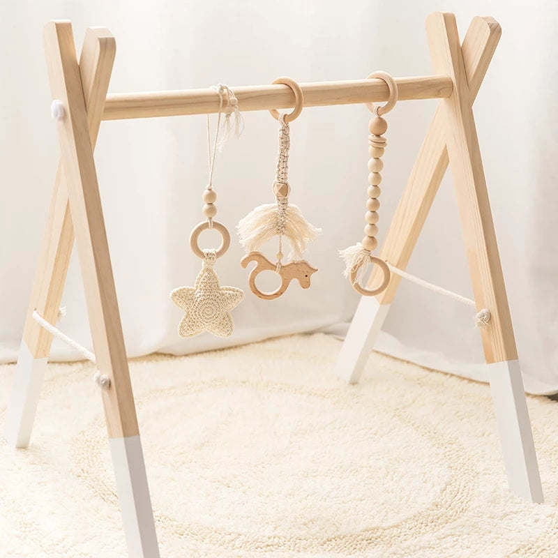 Simple Wood Baby Play Gym Set - Pexav