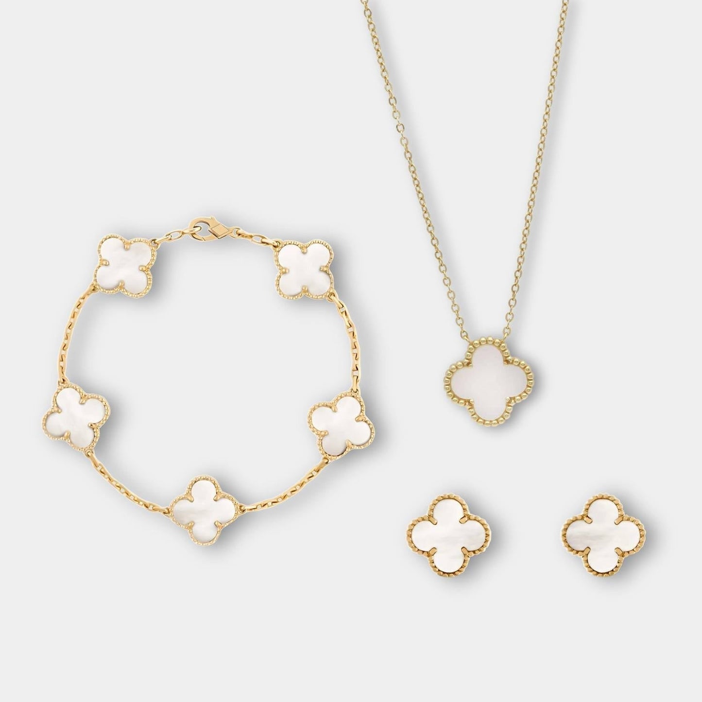 Simple Classic Accessories Necklace Bracelet Earrings Set