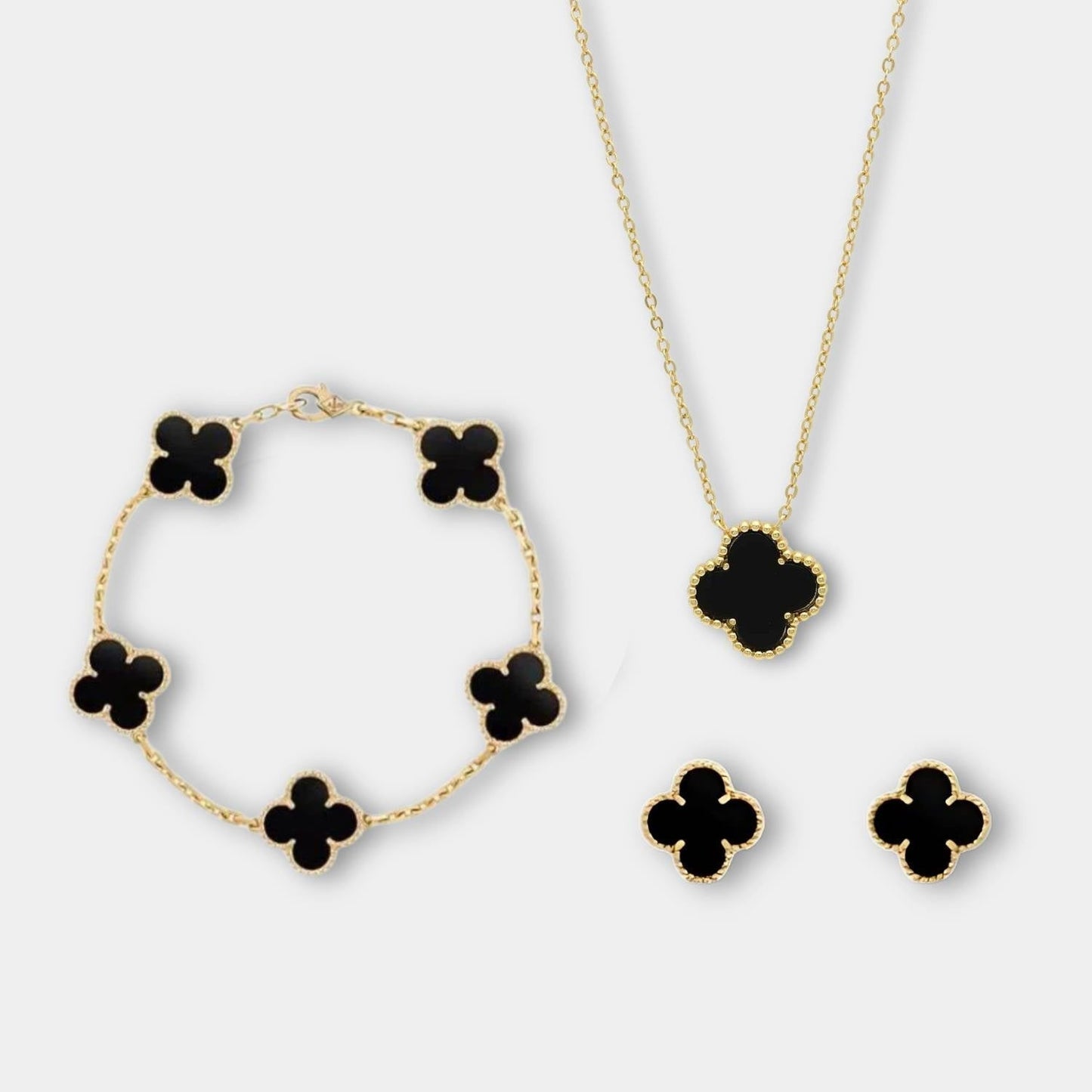Simple Classic Accessories Necklace Bracelet Earrings Set