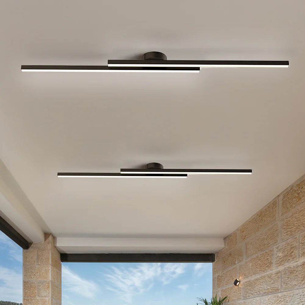 Slim Silver Linear Ceiling Lighting Fixtures - Pexav