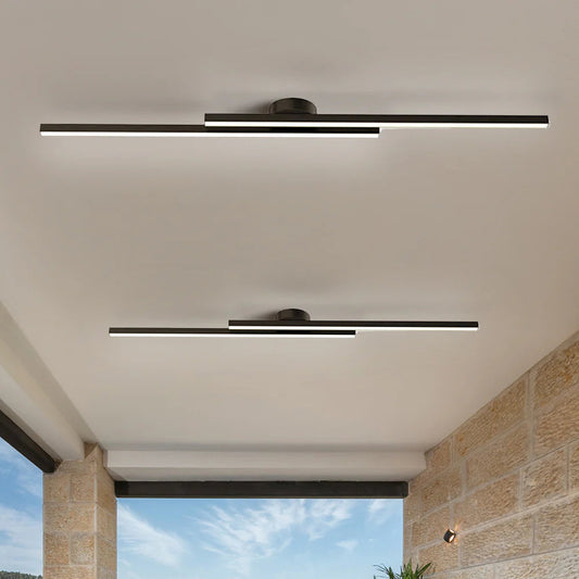 Slim Silver Linear Ceiling Lighting Fixtures - Pexav