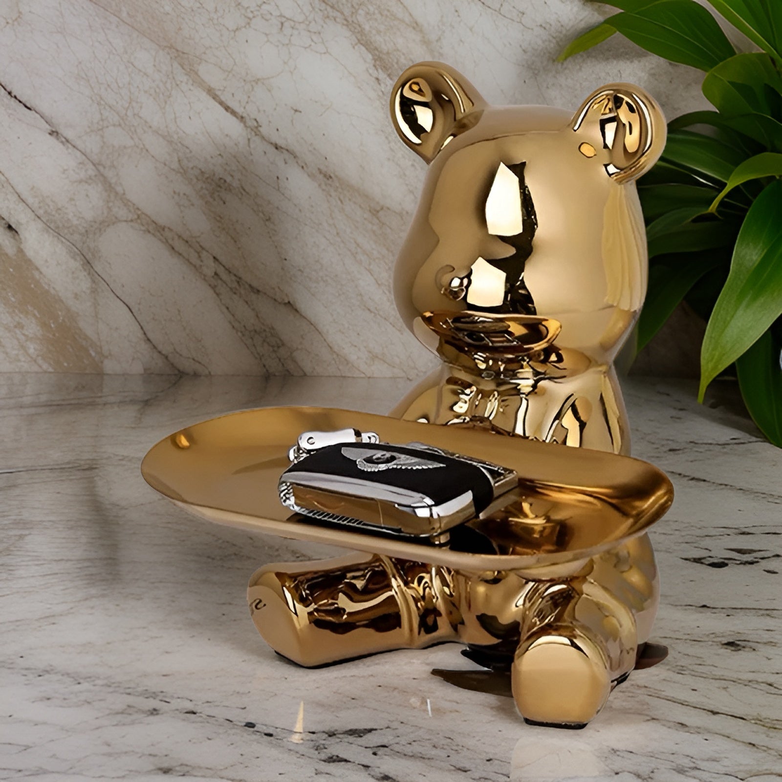 Stylish Ceramic Bear Serving Tray for Living Room - Pexav