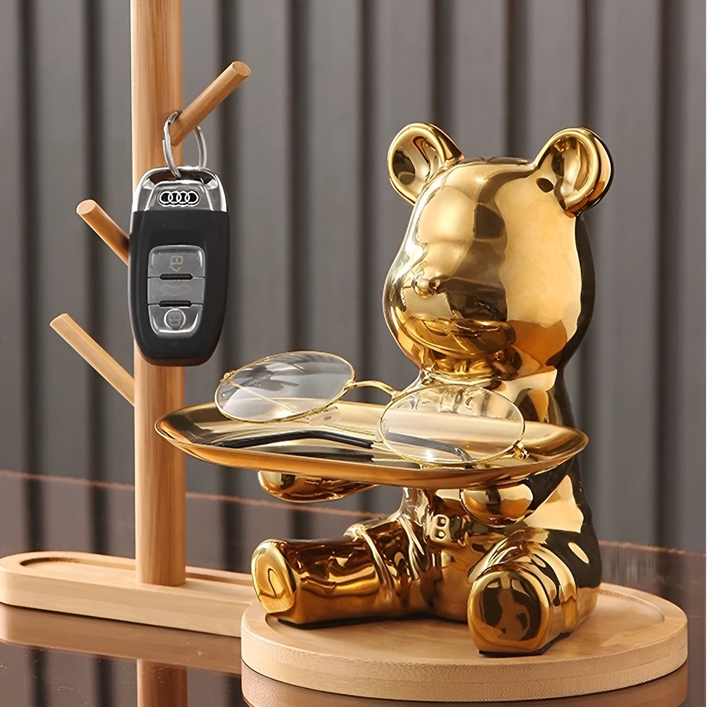 Modern Ceramic Bear Decorative Tray for Coffee Table – 18cm x 18.5cm, Elegant Home Decor 2