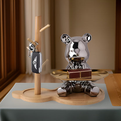 Modern Ceramic Bear Decorative Tray for Coffee Table – 18cm x 18.5cm, Elegant Home Decor 5