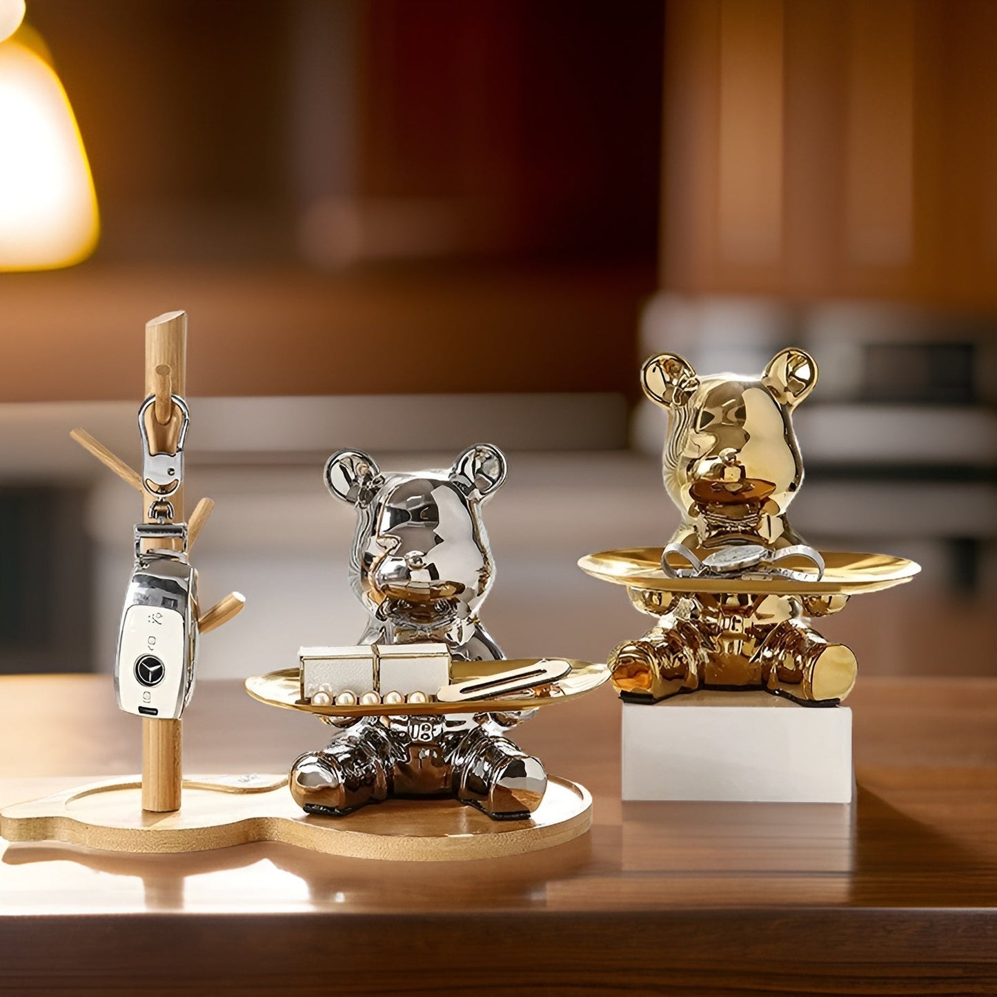 Modern Ceramic Bear Decorative Tray for Coffee Table – 18cm x 18.5cm, Elegant Home Decor 6