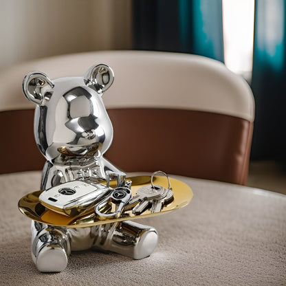 Modern Ceramic Bear Decorative Tray for Coffee Table – 18cm x 18.5cm, Elegant Home Decor 7